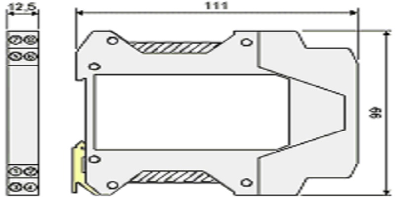 Kích thước bộ khuếch đại cách ly DN2400AG