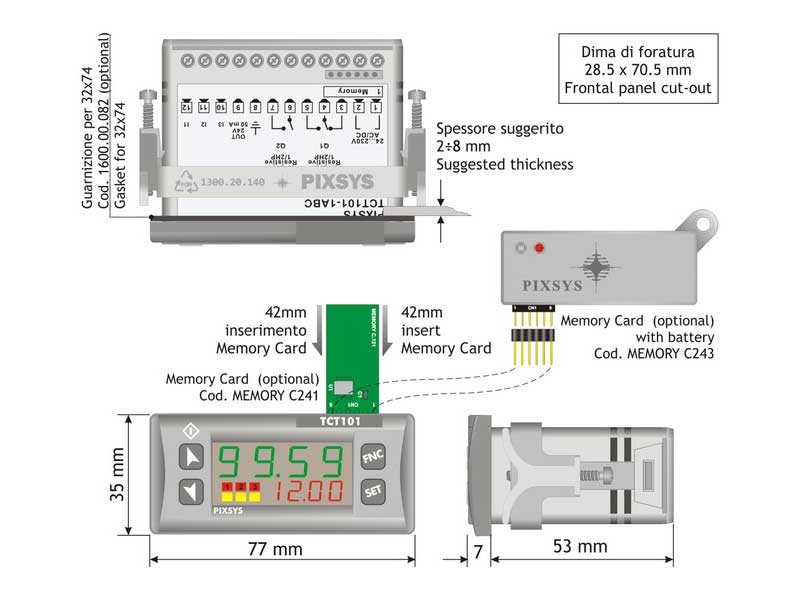 Bộ đếm thời gian TCT101 Pixsys