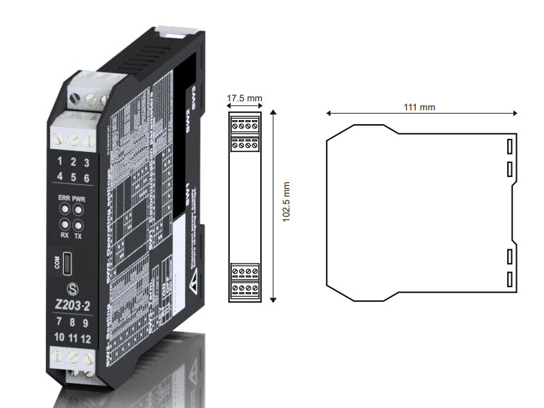 Bộ chuyển đổi nguồn sang 4-20mA và RS485 Z203-2