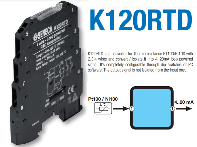 Bộ chuyển đổi tín hiệu nhiệt độ Seneca K120RTD