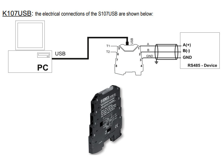 Bộ chuyển đổi tín hiệu RS485 sang USB Seneca K107USB