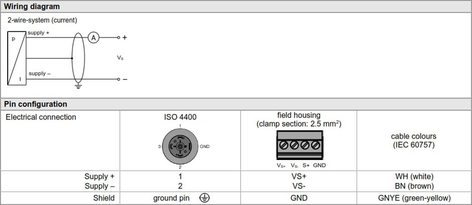 Kết nối điện của cảm biến áp suất BD Sensors DMK457