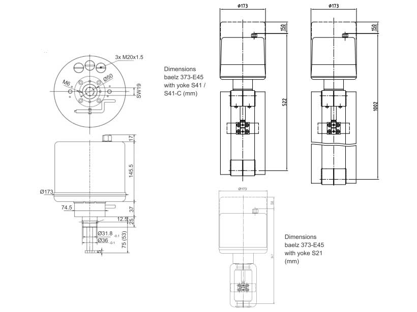 Thiết bị truyền động cho van Baelz 373-E45