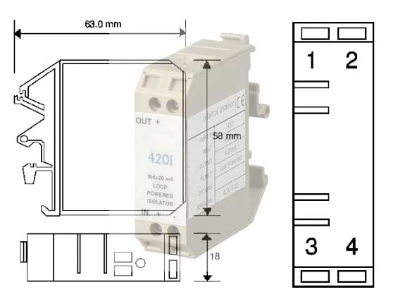 Bộ cách ly tín hiệu 4-20mA 420I