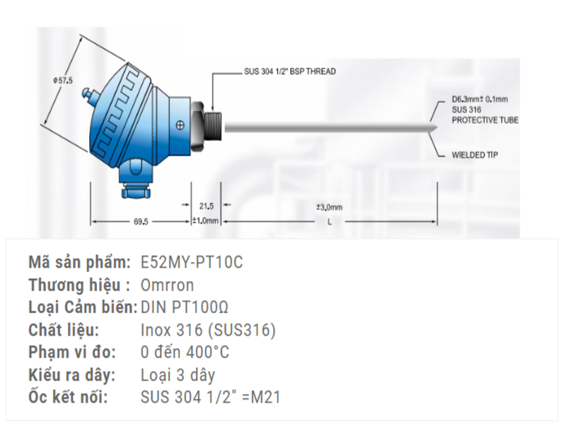 Cảm biến nhiệt độ PT100 Omron