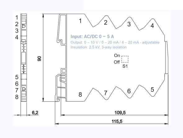Bộ chuyển đổi tín hiệu 0-5A WAA 7-1541