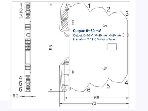 Bộ chuyển đổi tín hiệu 0-60mV LCIS-WAA-1901-62-PI
