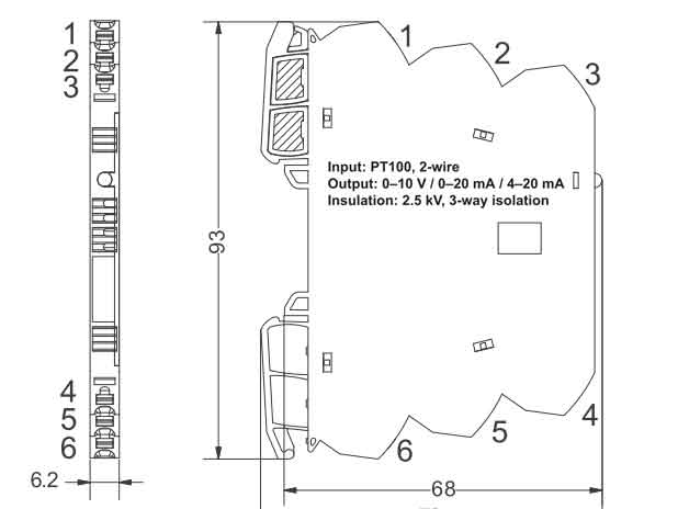 Bộ chuyển đổi tín hiệu PT100 sang analog LCIS-WPT2LA-1809-62-PI