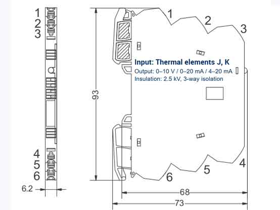 Bộ chuyển đổi tín hiệu type J và K sang 4-20mA