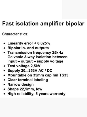 Bộ khuếch đại cách ly tín hiệu lưỡng cực TV17