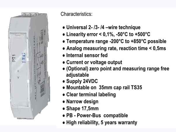 Bộ chuyển đổi tín hiệu nhiệt độ PT1