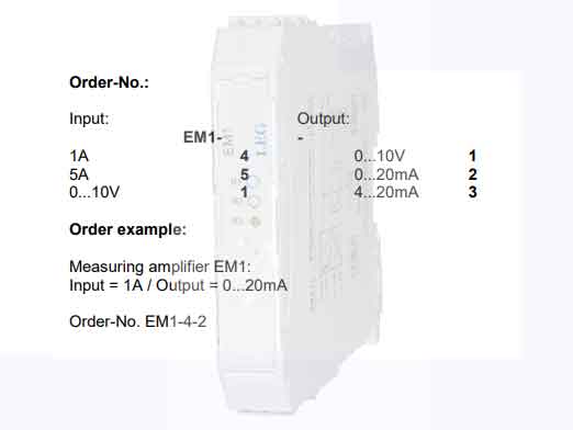 Bộ chuyển đổi tín hiệu 0-5A sang 4-20mA EM1